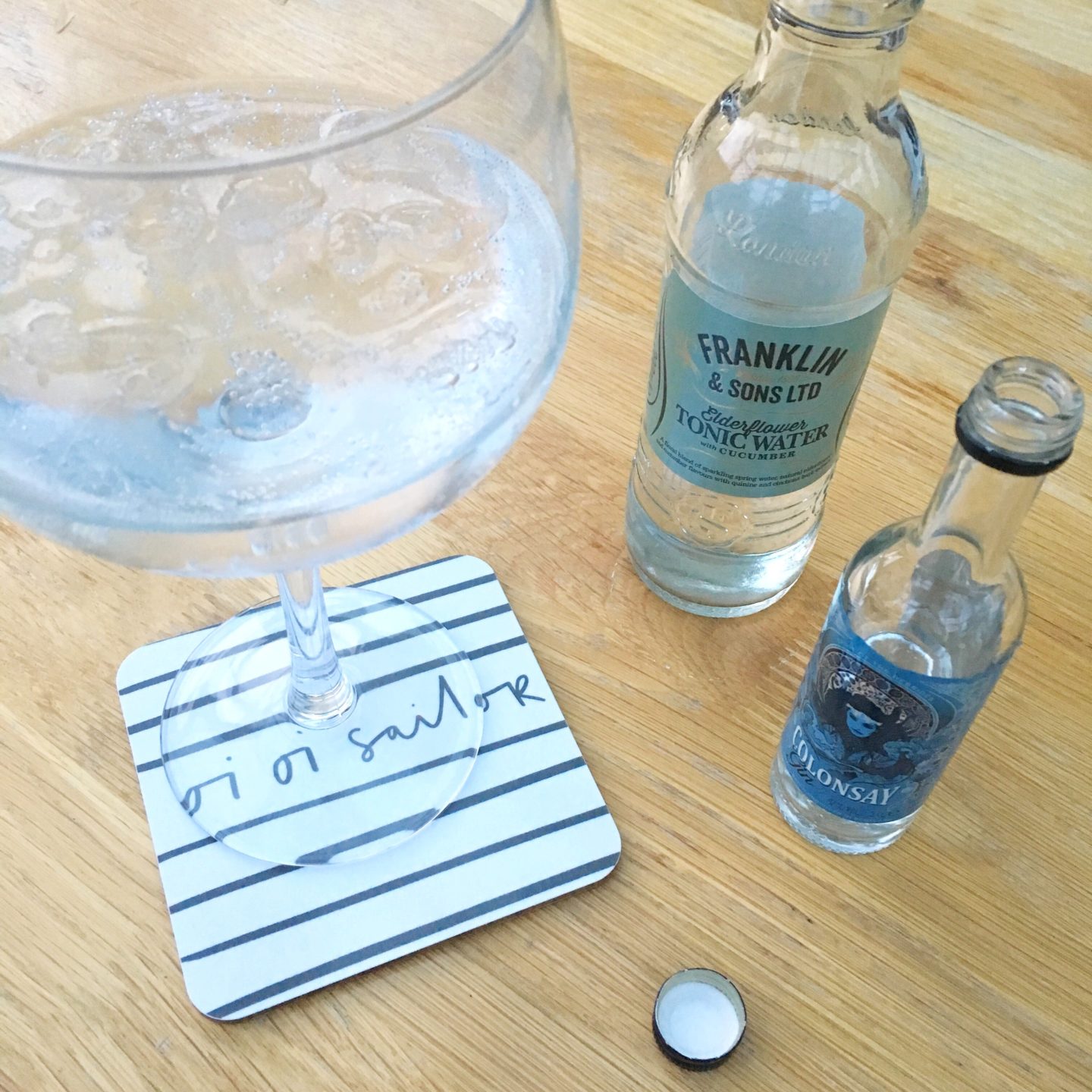 The ILoveGin Hebridian Spirits Box on a table with a gin glass and ice