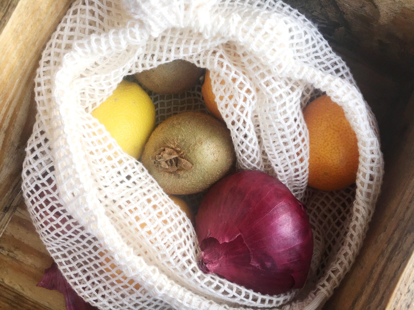Battle Green Box organic cotton mesh bag for fruit and veg