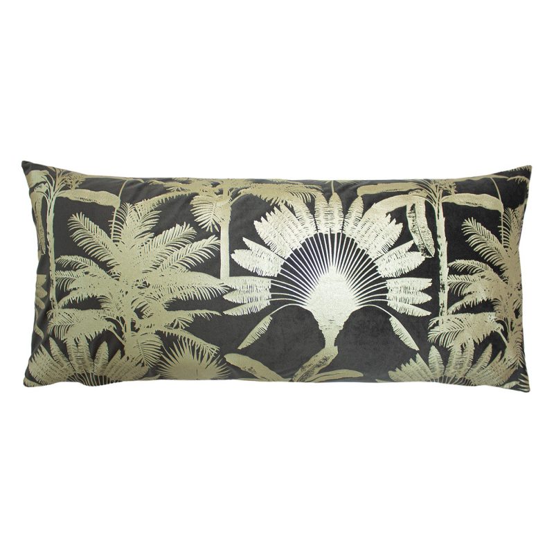 The French Bedroom Co, Miami Gold Palm Velvet Cushion in Coco Mink Cut Out, £32, 7268852
